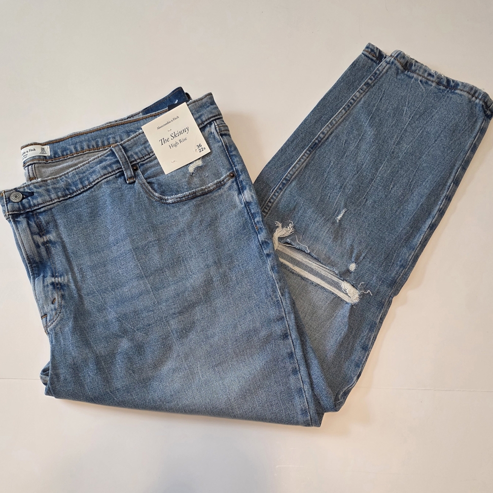 Abercrombie & Fitch The Skinny High Rise Womens Blue Jeans
